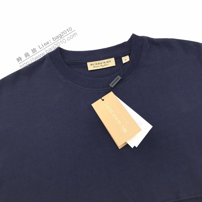 Burberry男裝 巴寶莉新款背後印花LOGO棉質圓領衛衣 男女同款  ydi3423